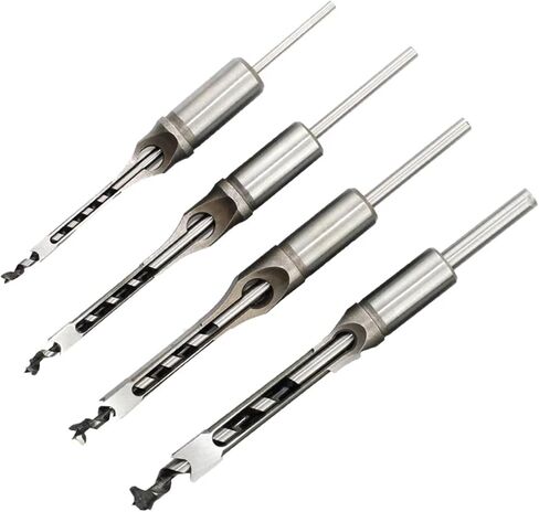 4PCS HSS Twist Drill Bits Square Auger Square Hole Woodworking Drill Tools Kit Set Extended Saw in Saudi Arabia