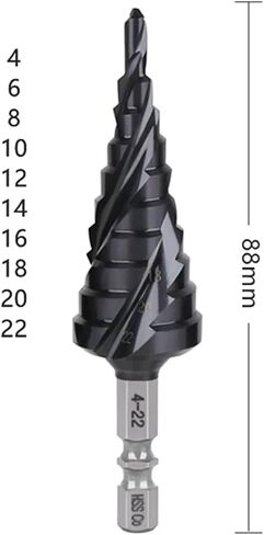 Hex Shank HSS CO M35 حلزوني الأخدود 3 خطوة الحفر خطوة لفتحة فتحة الحديد من الفولاذ المقاوم للصدأ شاهدت 1pcs (4-32 مم) in Saudi Arabia