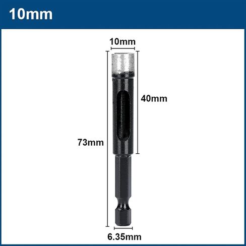 Dry Cut Drilling Core Bit Hex Shank 6-16mm Ceramic Tile Hole Saw Granite Marble Drill Bits Glass Hole Drilling Tool 1Pcs(8mm) in Saudi Arabia