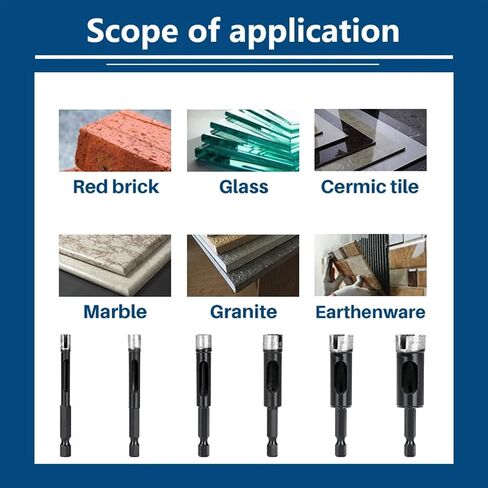 Dry Cut Drilling Core Bit Hex Shank 6-16mm Ceramic Tile Hole Saw Granite Marble Drill Bits Glass Hole Drilling Tool 1Pcs(8mm) in Saudi Arabia