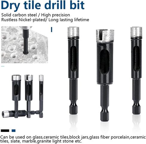 Dry Cut Drilling Core Bit Hex Shank 6-16mm Ceramic Tile Hole Saw Granite Marble Drill Bits Glass Hole Drilling Tool 1Pcs(8mm) in Saudi Arabia