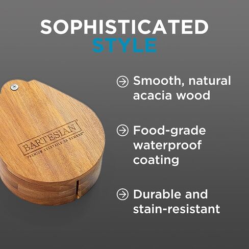 Bartesian Acacia Wood 3-Tier Cocktail Glass Rimmer Set - Luxury Home Bar Tool with Salt, Sugar & Lime Compartments - Professional Margarita and Craft Cocktails Bartender Rimming Station in Kuwait