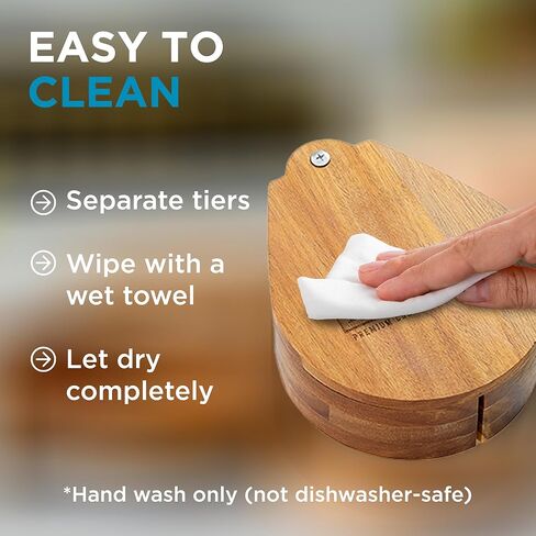 Bartesian Acacia Wood 3-Tier Cocktail Glass Rimmer Set - Luxury Home Bar Tool with Salt, Sugar & Lime Compartments - Professional Margarita and Craft Cocktails Bartender Rimming Station in Kuwait