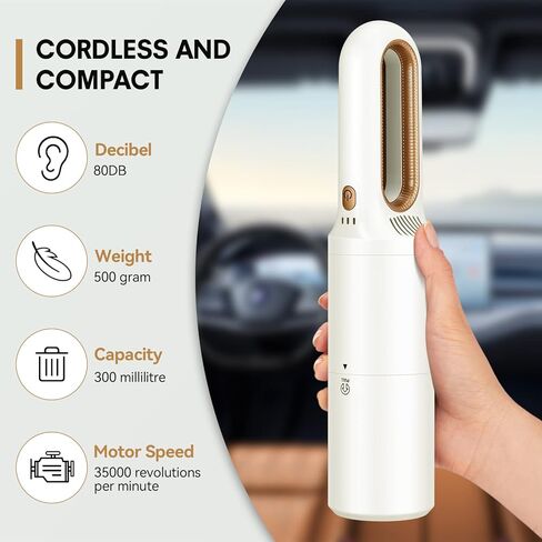 2-in-1 mini cordless pracuum pleaner ، مكنسة كهربائية محمولة ، مكنسة للسيارة USB قابلة لإعادة الشحن ، إزالة الغبار بسرعة ، للأرضية الصلبة ، السجاد ، شعر الحيوانات الأليفة ، السيارة ، المكتب والمنزل. in Kuwait