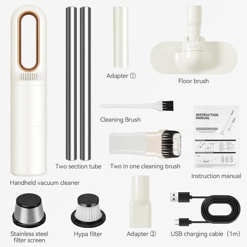 2-in-1 mini cordless pracuum pleaner ، مكنسة كهربائية محمولة ، مكنسة للسيارة USB قابلة لإعادة الشحن ، إزالة الغبار بسرعة ، للأرضية الصلبة ، السجاد ، شعر الحيوانات الأليفة ، السيارة ، المكتب والمنزل. in Kuwait