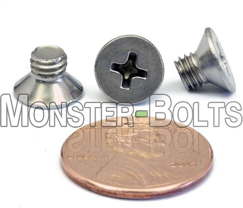 MonsterBolts - M5 x 6mm Phillips Flat Head, DIN 965, Stainless Steel, 10 Pack in Saudi Arabia