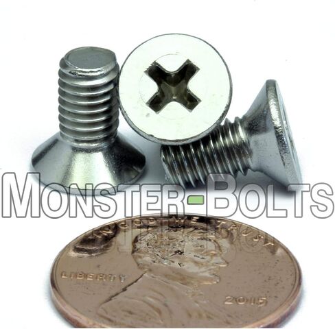 MonsterBolts - M5 x 6mm Phillips Flat Head, DIN 965, Stainless Steel, 10 Pack in Saudi Arabia