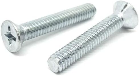(40 Pieces) 1/4-20x3/8" Phillips Flat Head Machine Bolts Screws UNC Coarse Full Threads Zinc Clear in Saudi Arabia