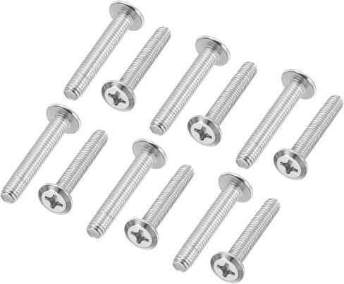 PATIKIL Flat Round Head Phillips Screws, 8 Pack M6-1 x 60mm Binding Screws 304 Stainless Steel 18-8 Full Thread, Phillips Drive Machine Screw Furniture Screw Connector Bolts in Saudi Arabia