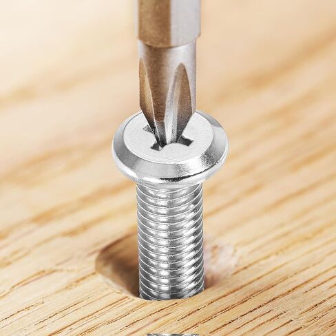 PATIKIL Flat Round Head Phillips Screws, 8 Pack M6-1 x 60mm Binding Screws 304 Stainless Steel 18-8 Full Thread, Phillips Drive Machine Screw Furniture Screw Connector Bolts in Saudi Arabia
