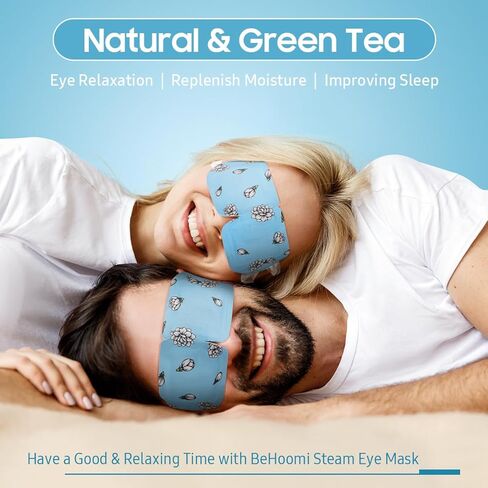 BeHoomi Steam Eye Mask for Dry Eyes, 10 Packs Lavender Heated Eye Mask, Self Heating Disposable SPA Warm Eye Compress Sleep Mask for Dark Circles & Puffiness, Reduce Eye Fatigue, Mothers Day Gifts in Kuwait