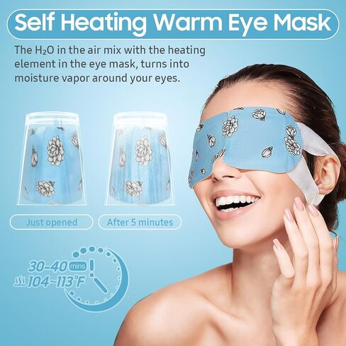 BeHoomi Steam Eye Mask for Dry Eyes, 10 Packs Lavender Heated Eye Mask, Self Heating Disposable SPA Warm Eye Compress Sleep Mask for Dark Circles & Puffiness, Reduce Eye Fatigue, Mothers Day Gifts in Kuwait