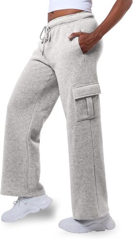 3 Pack Sweatpants Women, Wide Leg Cargo Womens Sweatpants, Wide Leg Pants with Pockets (Available in Plus) in Kuwait