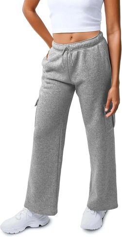 3 Pack Sweatpants Women, Wide Leg Cargo Womens Sweatpants, Wide Leg Pants with Pockets (Available in Plus) in Kuwait