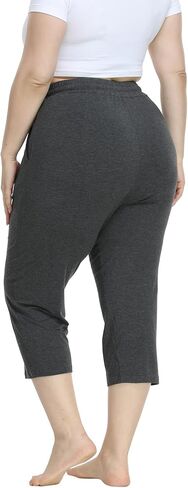 VogueMax Women's Plus Size Capfy Capri Pants Lourd Fit Summer Lounge Lounge Capris مع جيوب in Kuwait