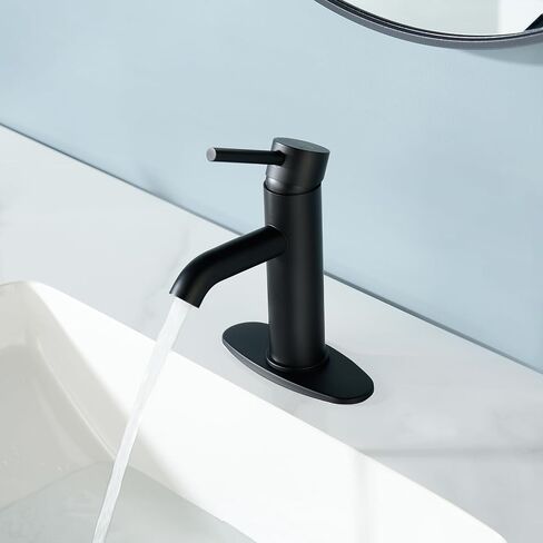 Brushed Gold Single Handle Bathroom Sink Faucet, Becaa Single Hole Modern Faucet with Assembled Supply Hoses & Pop-up Drain for Bathroom Vanity Lavatory, 1 Hole or 3 Holes in Saudi Arabia