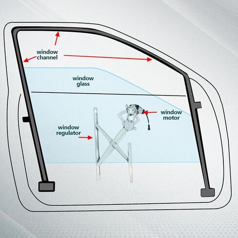 Findauto Power Window منظم السائق اليسرى مناسبة لبرنامج التشغيل 1994-2004 لـ Ford for Mustang 741-126 منظم النوافذ وتجميع المحرك مع المحرك in Kuwait
