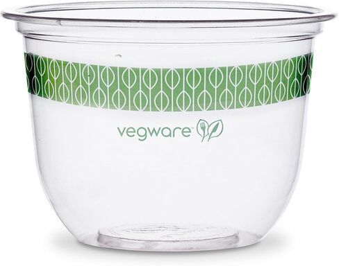 Vegware Compostable Clear Pla Pla البلاستيك 10 أوقية أوعية سلطة الطعام ، حالة من 1000 ، حاويات الطعام البارد المستدير ، والمصنع المتجدد ، إدراج وأغطية متوفرة ، يمكن التخلص منها in Kuwait