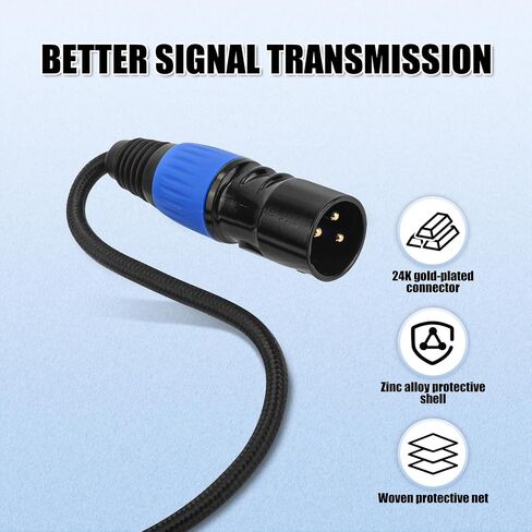 USB C to XLR Cable, 6.6ft USB Type C to XLR Male Output Stereo Cable Braided Nylon Converter Adapter for Amplifiers, Speakers, Mixers Console, and More (Blue, Black) in Saudi Arabia