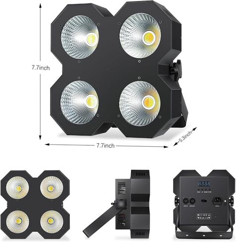LED Blinder Stage Light ، 200W COB PAR أبيض ودافئ أبيض يضيء ، DMX/Master-splave DJ Light ، Stage Blinder & Strobe for Church Wedding Concert. in Kuwait