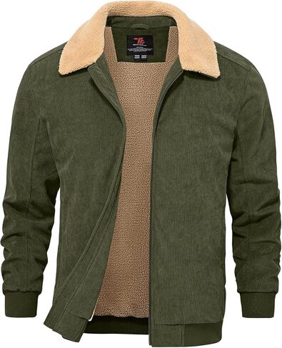 TBMPOY Men's Corduroy Jacket Sherpa Fleece Lined Casual Coat Turn-Down Collar Winter Warm Thickened Jackets with Pockets in Saudi Arabia