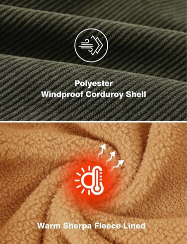 TBMPOY Men's Corduroy Jacket Sherpa Fleece Lined Casual Coat Turn-Down Collar Winter Warm Thickened Jackets with Pockets in Saudi Arabia