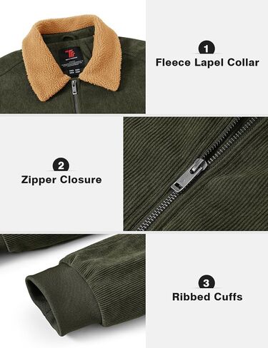 TBMPOY Men's Corduroy Jacket Sherpa Fleece Lined Casual Coat Turn-Down Collar Winter Warm Thickened Jackets with Pockets in Saudi Arabia