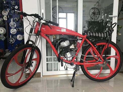 Black/Blue/Red Banana Saddle, Bicycle Seat w/Frame Equipped - 2 Stroke 66cc/80cc Gas Motorized Bicycle in Saudi Arabia