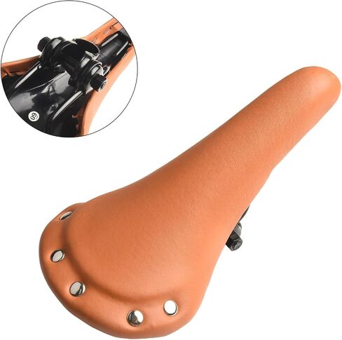 Rivet Design Track Bike Saddle PU Leather Bicycle Seat With High Density Foam Cushion For Fixed Gear Mountain Road Bikes Cycling Equipment Replacement Part(White) in Kuwait
