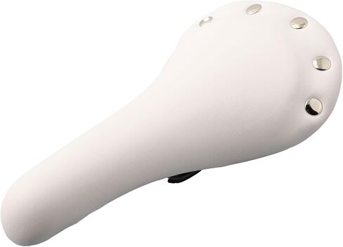 Rivet Design Track Bike Saddle PU Leather Bicycle Seat With High Density Foam Cushion For Fixed Gear Mountain Road Bikes Cycling Equipment Replacement Part(White) in Kuwait