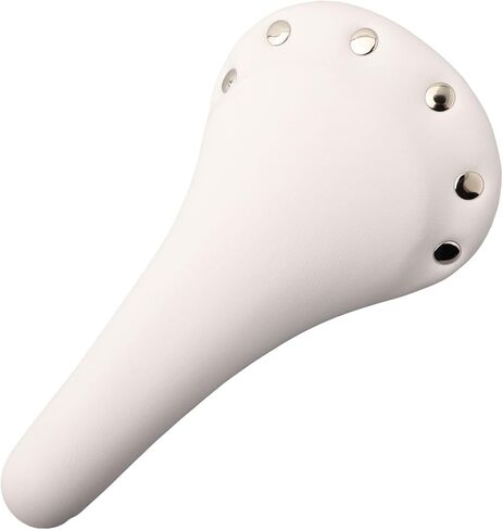 Rivet Design Track Bike Saddle PU Leather Bicycle Seat With High Density Foam Cushion For Fixed Gear Mountain Road Bikes Cycling Equipment Replacement Part(White) in Kuwait