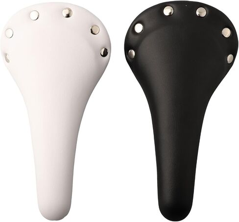 Rivet Design Track Bike Saddle PU Leather Bicycle Seat With High Density Foam Cushion For Fixed Gear Mountain Road Bikes Cycling Equipment Replacement Part(White) in Kuwait