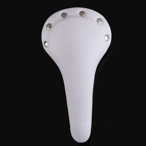 Rivet Design Track Bike Saddle PU Leather Bicycle Seat With High Density Foam Cushion For Fixed Gear Mountain Road Bikes Cycling Equipment Replacement Part(White) in Kuwait