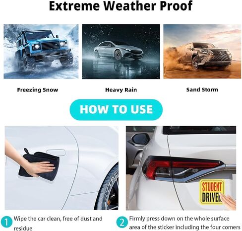 مغناطيس سائق جديد للسيارة ، مغناطيس سائق الطلاب ، شارات السيارات العاكسة القابلة للإزالة من 3 عبوات - ملصقات إكسسوارات خارجية متينة للسيارات (حمراء/أسود - طالب ، 3.54/4.13/4.72 بوصة) in Kuwait
