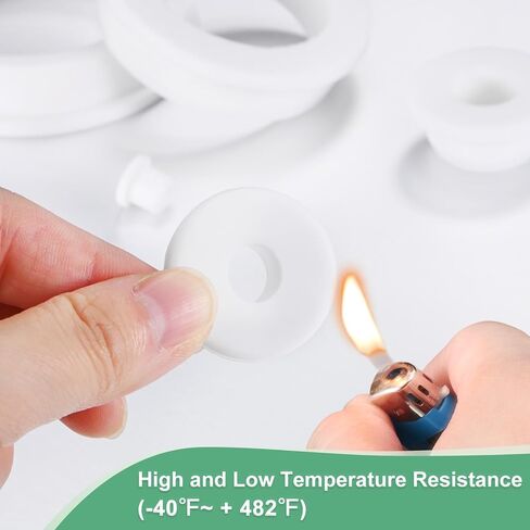 2-Pack 2-1/8 Inch Drill Hole, 1-5/8 Inch ID Silicone Rubber Grommets for Wiring, Wire Cable, Hole Plugs, Automotive, Firewall, Desk, Water Pipe, Hydroponic [White] in Kuwait