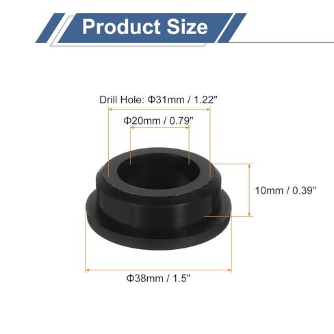 UXCELL 1PCS Rubber Gromsets 48 مم حفرة حفر ، 38 مم هوية ثقب أعلى قبعة القبعة Grommet سوداء حشية ثقب الفتحة سليكون سوداء للأسلاك ، السيارات ، السيارات in Saudi Arabia