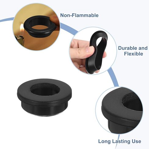 UXCELL 1PCS Rubber Gromsets 48 مم حفرة حفر ، 38 مم هوية ثقب أعلى قبعة القبعة Grommet سوداء حشية ثقب الفتحة سليكون سوداء للأسلاك ، السيارات ، السيارات in Saudi Arabia