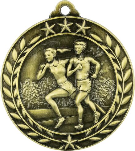 Express Medals 1 to 50 Packs Engraved Personalized Custom Gold Cross Country Medals Trophy Award with Neck Ribbon Medal Trophies Custom X Running Runner Race in Kuwait