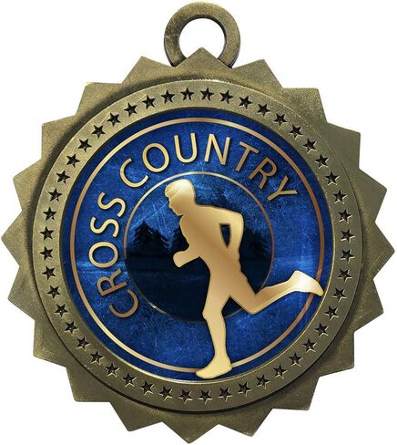 Express Medals 1 to 50 Packs Engraved Personalized Custom Gold Cross Country Medals Trophy Award with Neck Ribbon Medal Trophies Custom X Running Runner Race in Kuwait