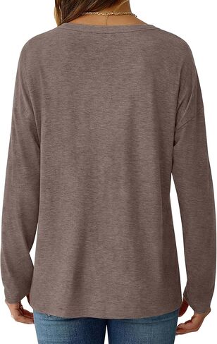 قمصان طويلة الأكمام للنساء طاقم الرقبة قمم أساسية غير رسمية سقوط سقوط الملابس 2025 in Kuwait