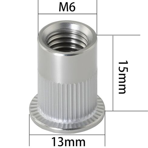 20pcs 304 من الفولاذ المقاوم للصدأ رأس مسطح رأس برسل برسل مسجّة مركبة من خلال ثقب m6x9x15mm لمحبي معدات تسقيف الخزانة الحديد الرقيقة المنزلية in Saudi Arabia