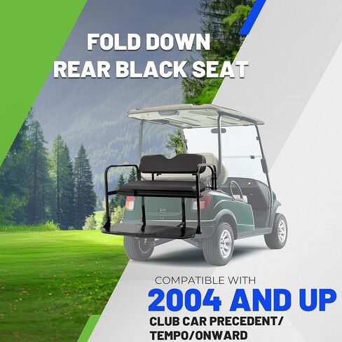ECOTRIC Back Seat Compatible with 2004 and Up Club Car Precedent/Tempo/Onward Gas or Electric Models Golf Cart Flip Rear Seat Kit Fold Down Black in Saudi Arabia