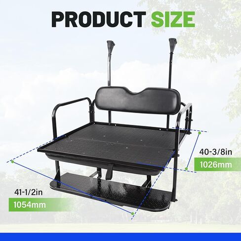 ECOTRIC Back Seat Compatible with 2004 and Up Club Car Precedent/Tempo/Onward Gas or Electric Models Golf Cart Flip Rear Seat Kit Fold Down Black in Saudi Arabia