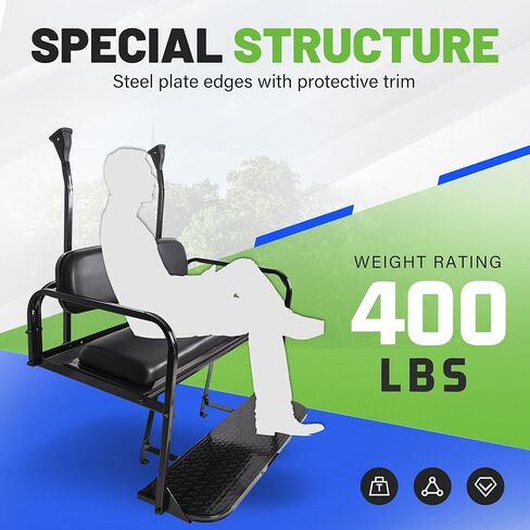 ECOTRIC Back Seat Compatible with 2004 and Up Club Car Precedent/Tempo/Onward Gas or Electric Models Golf Cart Flip Rear Seat Kit Fold Down Black in Saudi Arabia