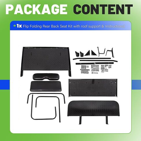 ECOTRIC Back Seat Compatible with 2004 and Up Club Car Precedent/Tempo/Onward Gas or Electric Models Golf Cart Flip Rear Seat Kit Fold Down Black in Saudi Arabia