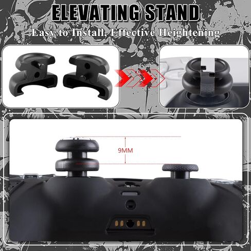 Spider Silicone PS5 Controller Set ، قبعات قبضة الإبهام وقاعدة مرتفعة ، غطاء وحدة تحكم مع قبضة محكم لوحدة التحكم اللاسلكية PS5 DualSense in Kuwait