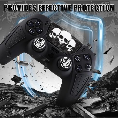 Spider Silicone PS5 Controller Set ، قبعات قبضة الإبهام وقاعدة مرتفعة ، غطاء وحدة تحكم مع قبضة محكم لوحدة التحكم اللاسلكية PS5 DualSense in Kuwait
