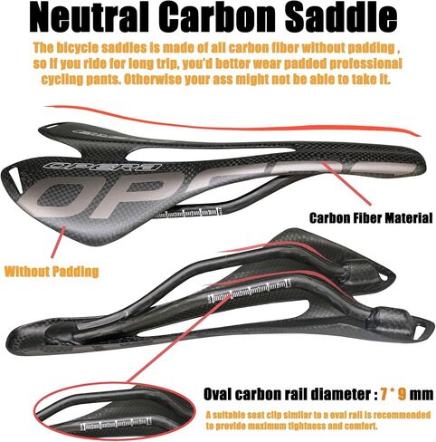 Bike Seat Carbon Bike Saddle Carbon Fiber Bicycle Seat Mountain Super Lightweight Road Bike Saddle Cycling MTB Saddles for Womens and Mens Front Seat in Kuwait