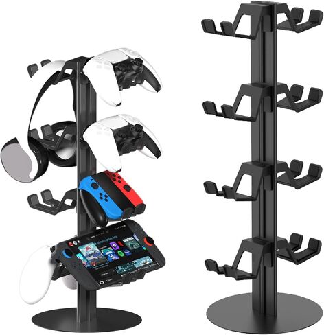 3-Tier Game Controller Holder and Headphone Stand Aluminum Alloy for Desk Compatible with X-Box, PS5, PS4, and N-Switch Headset Holder for 6 Controllers in Saudi Arabia