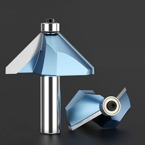 6.35mm 12.7mm Shank 45 Degree Chamfer Trimming Milling Cutter Tungsten Carbide Woodworking Router Bits CNC Tool for Wood(X00410) in Saudi Arabia